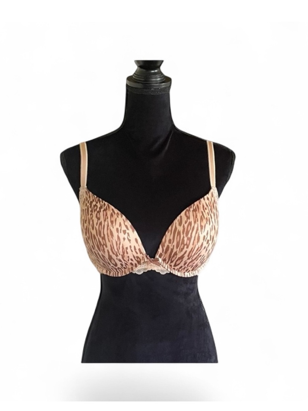 Victoria’s Secret Dream Angels push-up leopard pink & lace lingerie bra size 36D